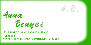 anna benyei business card
