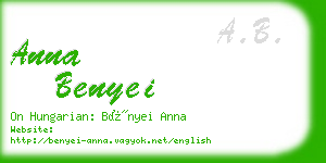 anna benyei business card